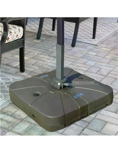 Outsunny Square Cantilever Patio Parasol Base Water or Sand Filled with Wheels Crossbar Heavy-Duty Umbrella Stand 84D-123