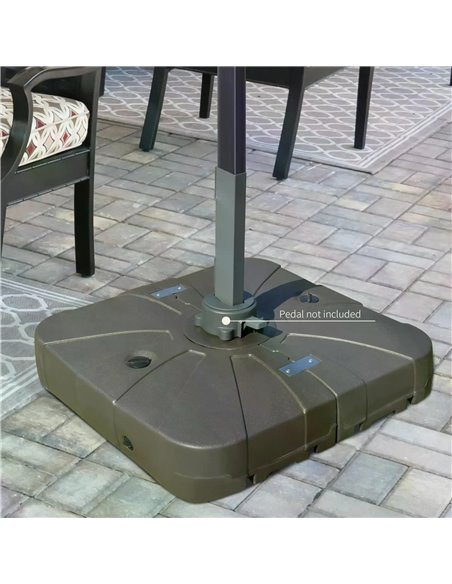 Outsunny Square Cantilever Patio Parasol Base Water or Sand Filled with Wheels Crossbar Heavy-Duty Umbrella Stand 84D-123 - pic 49103 | FastDaddyshop