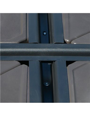 Outsunny Square Cantilever Patio Parasol Base Water or Sand Filled with Wheels Crossbar Heavy-Duty Umbrella Stand 84D-123