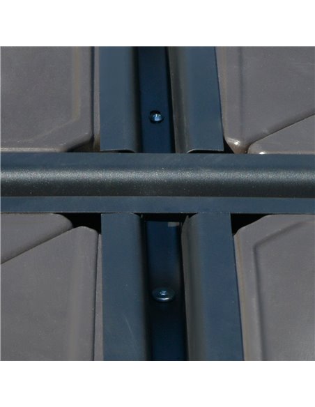 Outsunny Square Cantilever Patio Parasol Base Water or Sand Filled with Wheels Crossbar Heavy-Duty Umbrella Stand 84D-123 - pic 49108 | FastDaddyshop