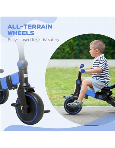 AIYAPLAY 3-in-1 Tricycle for Kids with Aluminium Frame, Baby Trike with Adjustable Push Handle, Canopy and Seat Angle for 18-48 