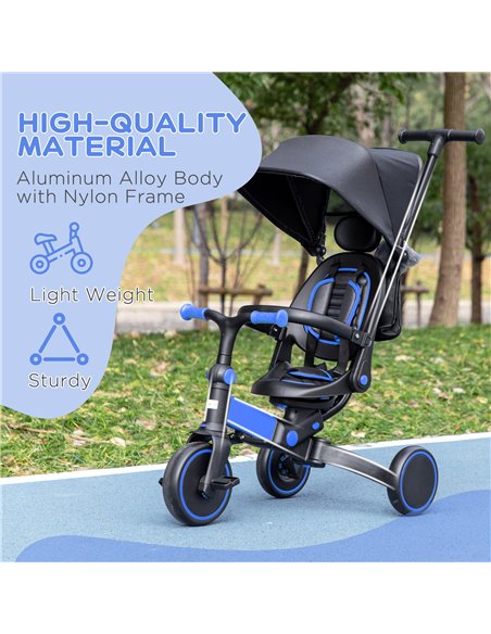 AIYAPLAY 3-in-1 Tricycle for Kids with Aluminium Frame, Baby Trike with Adjustable Push Handle, Canopy and Seat Angle for 18-48  - pic 4913 | FastDaddyshop