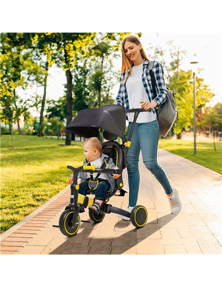 AIYAPLAY 3-in-1 Tricycle for Kids with Aluminium Frame, Baby Trike with Adjustable Push Handle, Canopy and Seat Angle for 18-48  - pic 4916 | FastDaddyshop