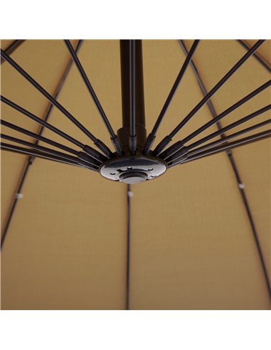 Outsunny 3(m) Cantilever Shanghai Parasol Garden Hanging Banana Sun Umbrella with Crank Handle, 18 Sturdy Ribs and Cross Base, B