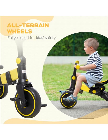 AIYAPLAY 3-in-1 Tricycle for Kids with Aluminium Frame, Baby Trike with Adjustable Push Handle, Canopy and Seat Angle for 18-48  - pic 4920 | FastDaddyshop