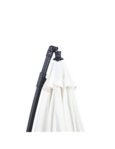 Outsunny 3(m) Cantilever Shanghai Parasol Garden Hanging Banana Sun Umbrella with Crank Handle, 18 Sturdy Ribs and Cross Base, O