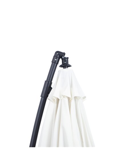 Outsunny 3(m) Cantilever Shanghai Parasol Garden Hanging Banana Sun Umbrella with Crank Handle, 18 Sturdy Ribs and Cross Base, O - pic 49200 | FastDaddyshop