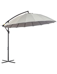 Outsunny 3(m) Cantilever Garden Hanging Banana Sun Umbrella, Grey 84D-118GY