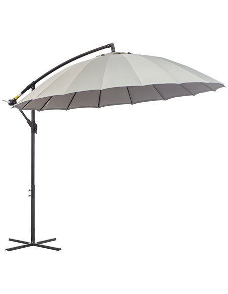 Outsunny 3(m) Cantilever Garden Hanging Banana Sun Umbrella, Grey 84D-118GY - pic 49201 | FastDaddyshop