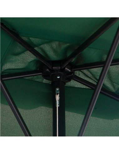 Outsunny Half Parasols Balcony Semi Round Umbrella Patio Crank Handle (2.3m, Green)- NO BASE INCLUDED 84D-074GN