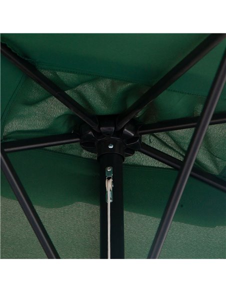 Outsunny Half Parasols Balcony Semi Round Umbrella Patio Crank Handle (2.3m, Green)- NO BASE INCLUDED 84D-074GN - pic 49217 | FastDaddyshop