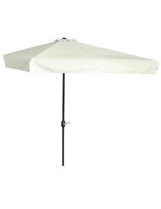 Outsunny 2.3m Half Parasol Semi Round Umbrella, Cream White 84D-008V01CW