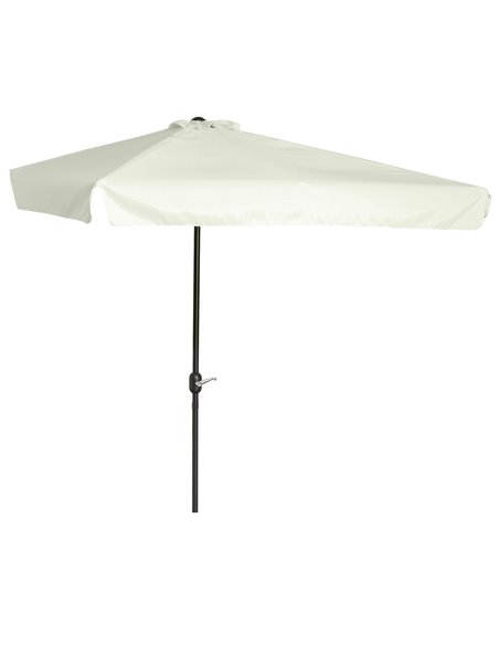 Outsunny 2.3m Half Parasol Semi Round Umbrella, Cream White 84D-008V01CW - pic 49237 | FastDaddyshop