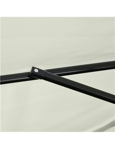 Outsunny 2.3m Half Parasol Semi Round Umbrella Patio Metal Frame Crank Handle for Balcony-- NO BASE INCLUDED, Cream White 84D-00