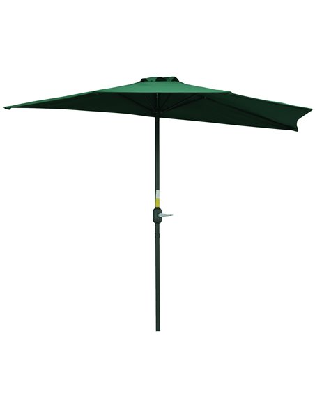 Outsunny 3(m) Half Parasol Semi Round Umbrella, Green 84D-008GN - pic 49246 | FastDaddyshop