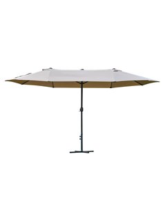 Outsunny 4.6m Garden Parasol Double-Sided Sun Umbrella, Khaki 84D-031V02CF