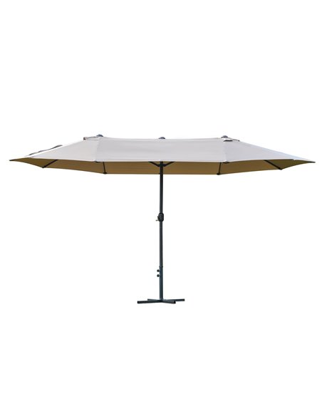 Outsunny 4.6m Garden Parasol Double-Sided Sun Umbrella, Khaki 84D-031V02CF - pic 49264 | FastDaddyshop