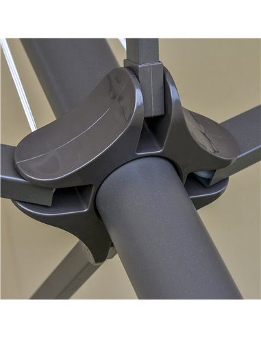 Outsunny 4.6m Garden Parasol Double-Sided Sun Umbrella Patio Market Shelter Canopy Shade Outdoor with Cross Base – Khaki 84D-031