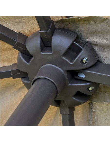 Outsunny 4.6m Garden Parasol Double-Sided Sun Umbrella Patio Market Shelter Canopy Shade Outdoor with Cross Base – Khaki 84D-031 - pic 49272 | FastDaddyshop