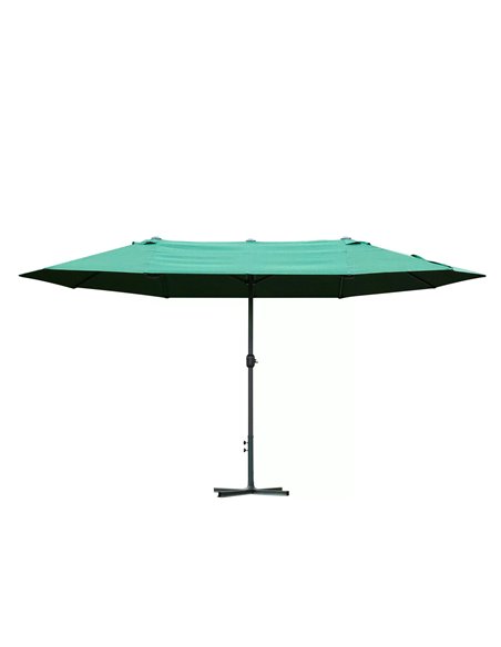 Outsunny 4.6m Garden Parasol Double-Sided Sun Umbrella, Dark Green 84D-031V02 - pic 49273 | FastDaddyshop