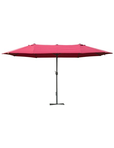 Outsunny 4.6m Garden Parasol Double-Sided Sun Umbrella, Wine Red 84D-031V02WR - pic 49282 | FastDaddyshop