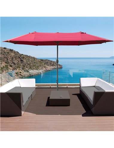 Outsunny 4.6m Garden Parasol Double-Sided Sun Umbrella Patio Market Shelter Canopy Shade Outdoor Wine Red 84D-031V02WR