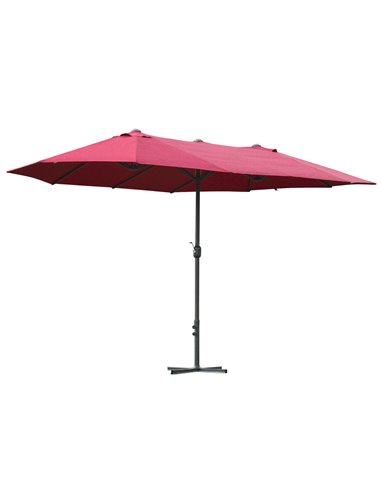 Outsunny 4.6m Garden Parasol Double-Sided Sun Umbrella Patio Market Shelter Canopy Shade Outdoor Wine Red 84D-031V02WR