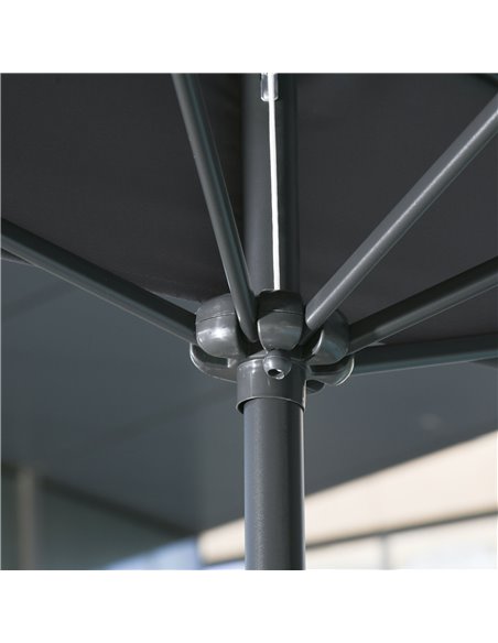 Outsunny Balcony Half Parasol Semi Round Umbrella Patio Crank Handle (2.3m, Grey)- NO BASE INCLUDED 84D-074GY - pic 49316 | FastDaddyshop