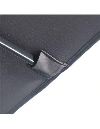 Outsunny Balcony Half Parasol Semi Round Umbrella Patio Crank Handle (2.3m, Grey)- NO BASE INCLUDED 84D-074GY