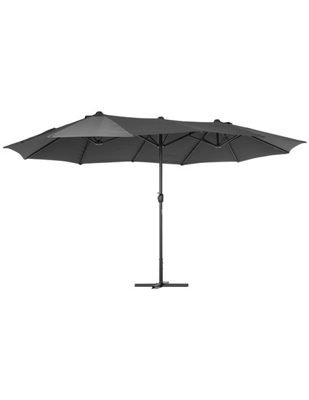 Outsunny 4.6m Garden Parasol Double-Sided Sun Umbrella, Grey 84D-030V02GY - pic 49318 | FastDaddyshop