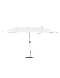 Outsunny 4.6m Garden Parasol Double-Sided Sun Umbrella, Off White 84D-030V02CW