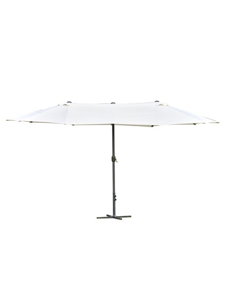 Outsunny 4.6m Garden Parasol Double-Sided Sun Umbrella, Off White 84D-030V02CW - pic 49327 | FastDaddyshop