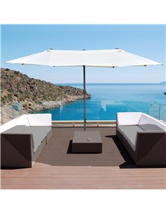 Outsunny 4.6m Garden Parasol Double-Sided Sun Umbrella, Off White 84D-030V02CW 2