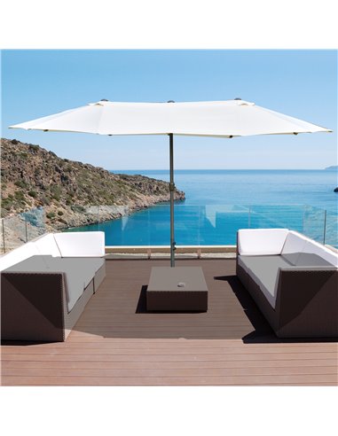 Outsunny 4.6m Garden Parasol Double-Sided Sun Umbrella, Off White 84D-030V02CW