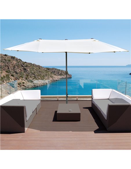 Outsunny 4.6m Garden Parasol Double-Sided Sun Umbrella, Off White 84D-030V02CW - pic 49328 | FastDaddyshop