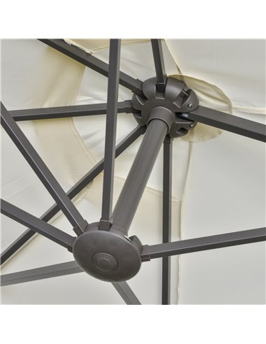 Outsunny 4.6m Garden Parasol Double-Sided Sun Umbrella Patio Market Shelter Canopy Shade Outdoor with Cross Base – Off White 84D