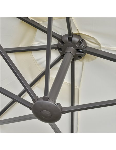 Outsunny 4.6m Garden Parasol Double-Sided Sun Umbrella Patio Market Shelter Canopy Shade Outdoor with Cross Base – Off White 84D - pic 49333 | FastDaddyshop