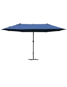 Outsunny 4.6m Garden Parasol Double-Sided Sun Umbrella, Blue 84D-031V02BU