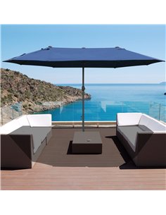 Outsunny 4.6m Garden Parasol Double-Sided Sun Umbrella, Blue 84D-031V02BU 2