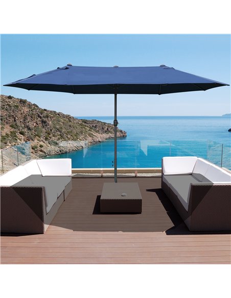 Outsunny 4.6m Garden Parasol Double-Sided Sun Umbrella, Blue 84D-031V02BU - pic 49337 | FastDaddyshop
