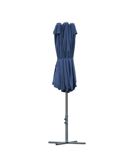 Outsunny 4.6m Garden Parasol Double-Sided Sun Umbrella Patio Market Shelter Canopy Shade Outdoor with Cross Base – Blue 84D-031V - pic 49343 | FastDaddyshop