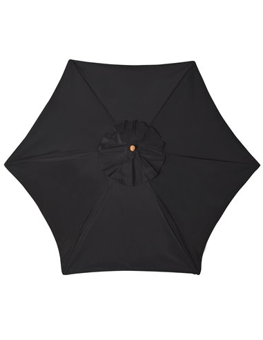 Outsunny 2.5m Wood Garden Parasol Sun Shade Patio Outdoor Wooden Umbrella Canopy Black 84D-056BK