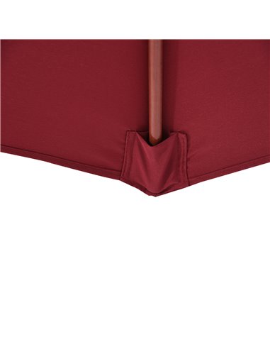 Outsunny 2.5m Wood Garden Parasol Sun Shade Patio Outdoor Market Umbrella Canopy with Top Vent, Wine Red 84D-097WR