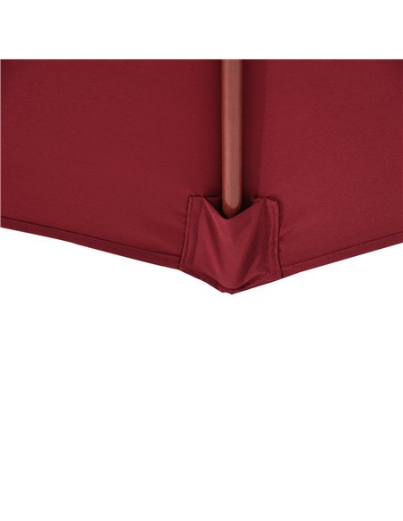 Outsunny 2.5m Wood Garden Parasol Sun Shade Patio Outdoor Market Umbrella Canopy with Top Vent, Wine Red 84D-097WR - pic 49369 | FastDaddyshop