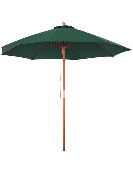 Outsunny 2.5m Wood Garden Parasol with Top Vent, Dark Green 84D-097GN - pic 49372 | FastDaddyshop