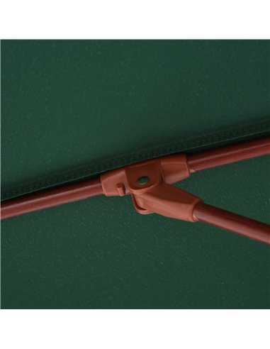 Outsunny 2.5m Wood Garden Parasol Sun Shade Patio Outdoor Market Umbrella Canopy with Top Vent, Dark Green 84D-097GN