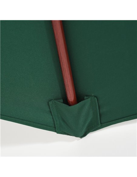 Outsunny 2.5m Wood Garden Parasol Sun Shade Patio Outdoor Market Umbrella Canopy with Top Vent, Dark Green 84D-097GN - pic 49379 | FastDaddyshop