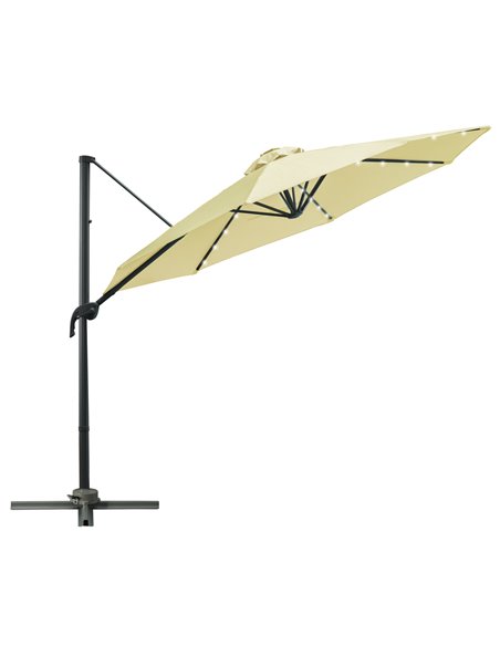 Outsunny 3 meter Patio Offset Roma Parasol Garden Umbrella, Beige 84D-099BG - pic 49381 | FastDaddyshop