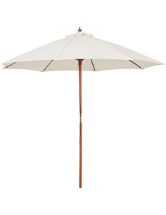 Outsunny 2.5m Wood Garden Parasol with Top Vent, Cream White 84D-097CW