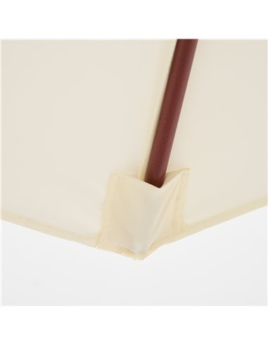 Outsunny 2.5m Wood Garden Parasol Sun Shade Patio Outdoor Market Umbrella Canopy with Top Vent, Cream White 84D-097CW